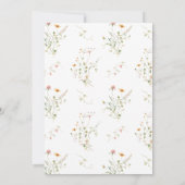 Wildflower Monogram krans Moderne bruids lunch Kaart (Achterkant)