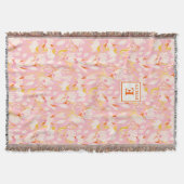 Wildflower Monogram Name Throw Blanket Deken (Voorkant)