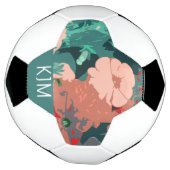 Wildflower Monogrammen Bloemen Bruiloft Verjaardag Voetbal (Gedraaid)