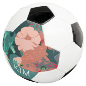 Wildflower Monogrammen Bloemen Bruiloft Verjaardag Voetbal (Drie kwart)