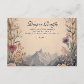 Wildflower Mountain Baby Shower Diapper Raffle  Informatiekaartje (Voorkant)