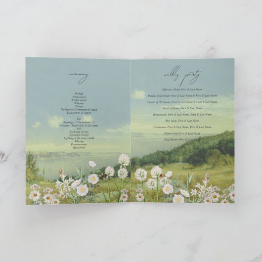 Wildflower Mountain Bruiloft Orde van Service Programma (Binnen)