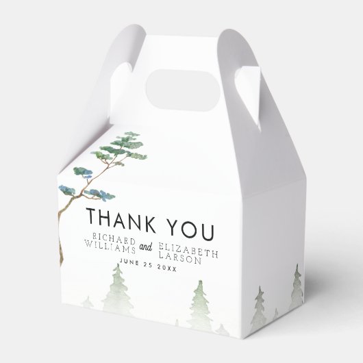 Wildflower Mountain Waterverf bruiloft Bedankdoosjes (Voorkant Zijde)