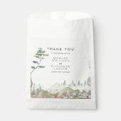 Wildflower Mountain Waterverf bruiloft Bedankzakje (Voorkant)
