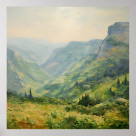 Wildflower Mountains Landschap-Impressionisme Kuns Poster