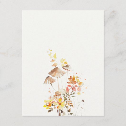 Wildflower Mushroom Herfst Botanische bruiloft Det Informatiekaartje (Achterkant)