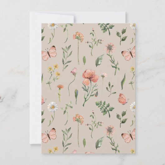 Wildflower "N" Hoge Stoel Bunting Banner Kaart (Achterkant)