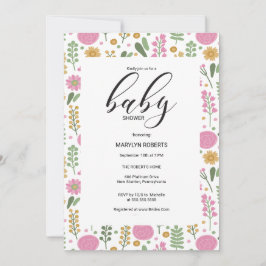 Wildflower Natural Bloom Lijst Nodig Baby shower u Kaart