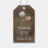 Wildflower Oak Wood Weddenschap Cadeaulabel (Voorkant)