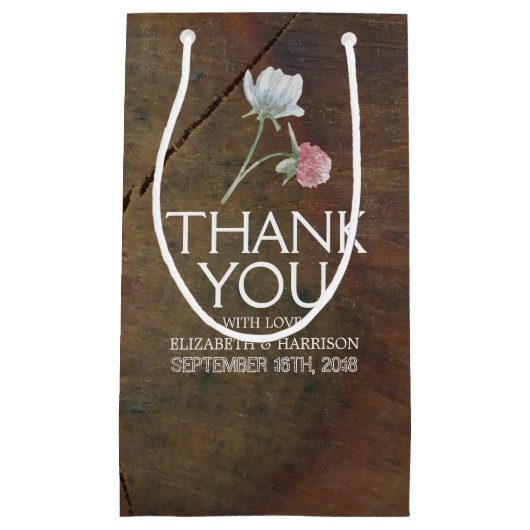 Wildflower Oak Wood Weddenschap Klein Cadeauzakje (Voorkant)