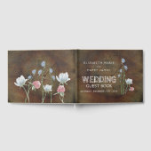 Wildflower Oak Wood Wedding Guest Book Gastenboek (Volledig)