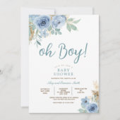 Wildflower Oh Boy Baby shower Kaart (Voorkant)