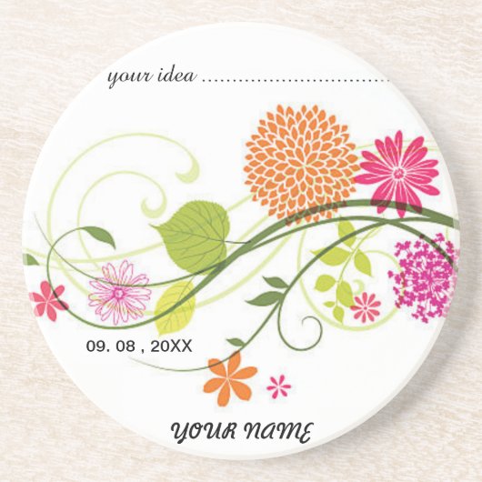 Wildflower Onderzetters set, ingewikkelde botanisc (Voorkant)