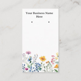 Wildflower oorbellen kaarten/visitekaartjes visitekaartje