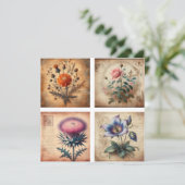 Wildflower op verontruste achtergrond feestdagenkaart (Staand voorkant)