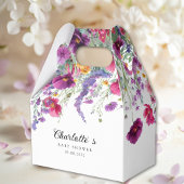 Wildflower, Paarse-Roze-Flower Baby shower Bedankdoosjes