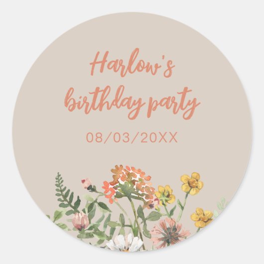 Wildflower Party Kalender Sticker (Voorkant)