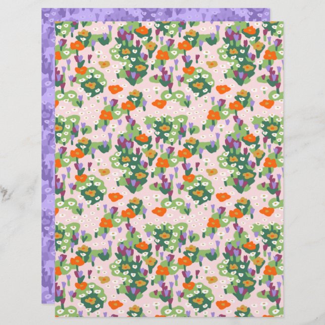 Wildflower Patch Scrapbook Papier (Voorkant / Achterkant)