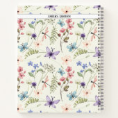 Wildflower patroon aangepaste naam schetsen notitieboek (Achterkant)