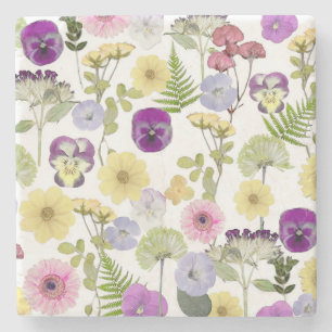 Wildflower Patroon Botanisch Stenen Onderzetter