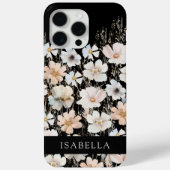 Wildflower Patroon op zwart Gepersonaliseerd Case-Mate iPhone Case (Achterkant)