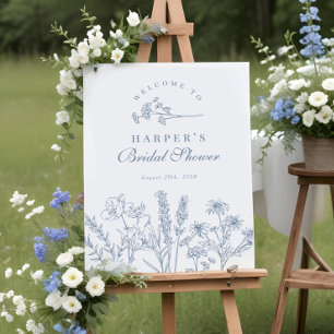 Wildflower Periwinkle Vrijgezellenfeest Welkomstbo Poster