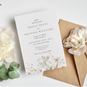 Wildflower Periwinkle Wedding Kaart