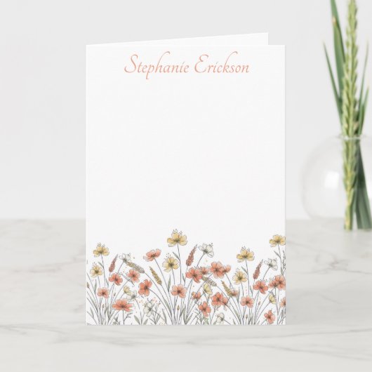 Wildflower Personalized Stationery (Devant)