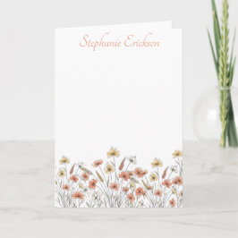 Wildflower Personalized Stationery Notitiekaartje