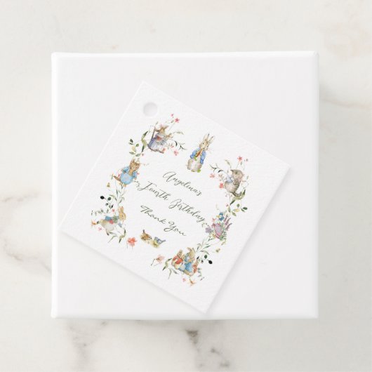 Wildflower Peter het Konijn Verjaardag Bedankjes Labels (In situ)