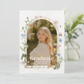 Wildflower Photo Graduation Party Invitation (Debout devant)