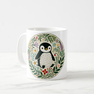 Wildflower Pinguïn Lovers Illustratie Koffiemok