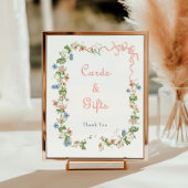 Wildflower Pink Bow Baby shower Kaarten en geschen Poster