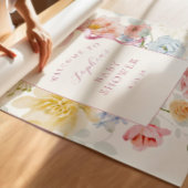 Wildflower Pink Bow Baby shower Welkom Poster