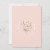 Wildflower Pink Bow doop uitnodiging (Achterkant)