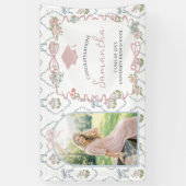 Wildflower Pink Bow Graduation Party  Spandoek (Verticaal)