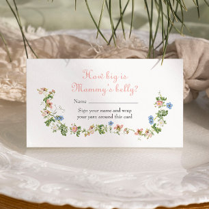 Wildflower Pink Bow Hoe groot is de buik van mama Informatiekaartje