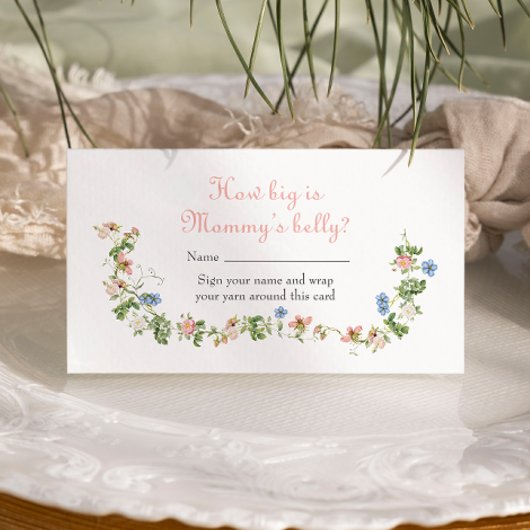 Wildflower Pink Bow Hoe groot is de buik van mama Informatiekaartje
