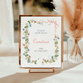 Wildflower Pink Bow Hoeveel Snoepjes in de pot Poster