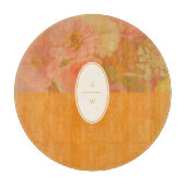  Wildflower Pink Poppy Monogram Snijplank (Voorkant)