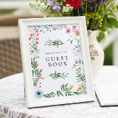 Wildflower Please Sign the Guest Book Sign Poster