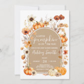 Wildflower pompoen baby douche kaart (Voorkant)