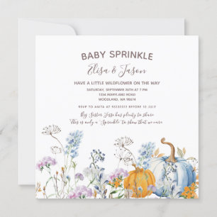 Wildflower Pompoen Baby Girl Sprinkle Shower Kaart