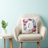 Wildflower Pony Floral met veren | Monogram Kussen (Stoel)