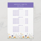 Wildflower Prijs Menu (Voorkant)