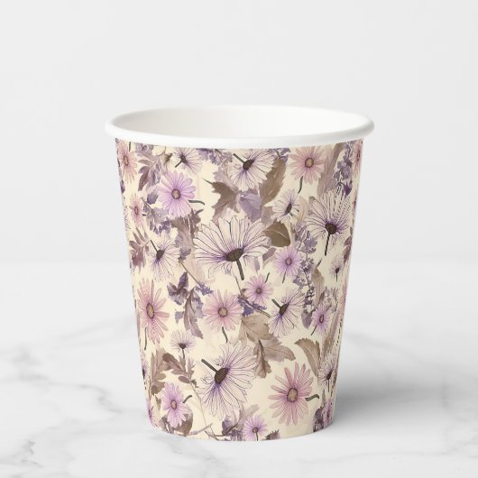 Wildflower Print Papieren Bekers (Achterkant)