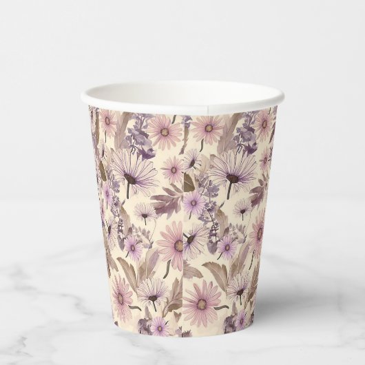  Wildflower Print Papieren Bekers (Rechts)