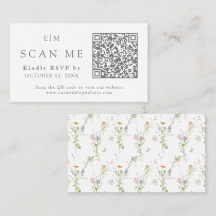 Wildflower QR Code Monogram Website Bruiloft RSVP Informatiekaartje