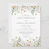 Wildflower QR Code Photo Wedding Invitation (Devant)