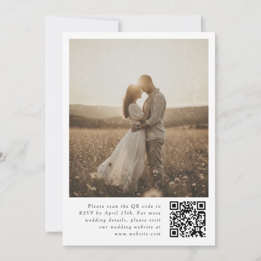 Wildflower QR Code Photo Wedding Invitation (Dos)